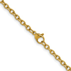 Polished Gold-Tone Stainless Steel Cable Chain Necklace 3mm