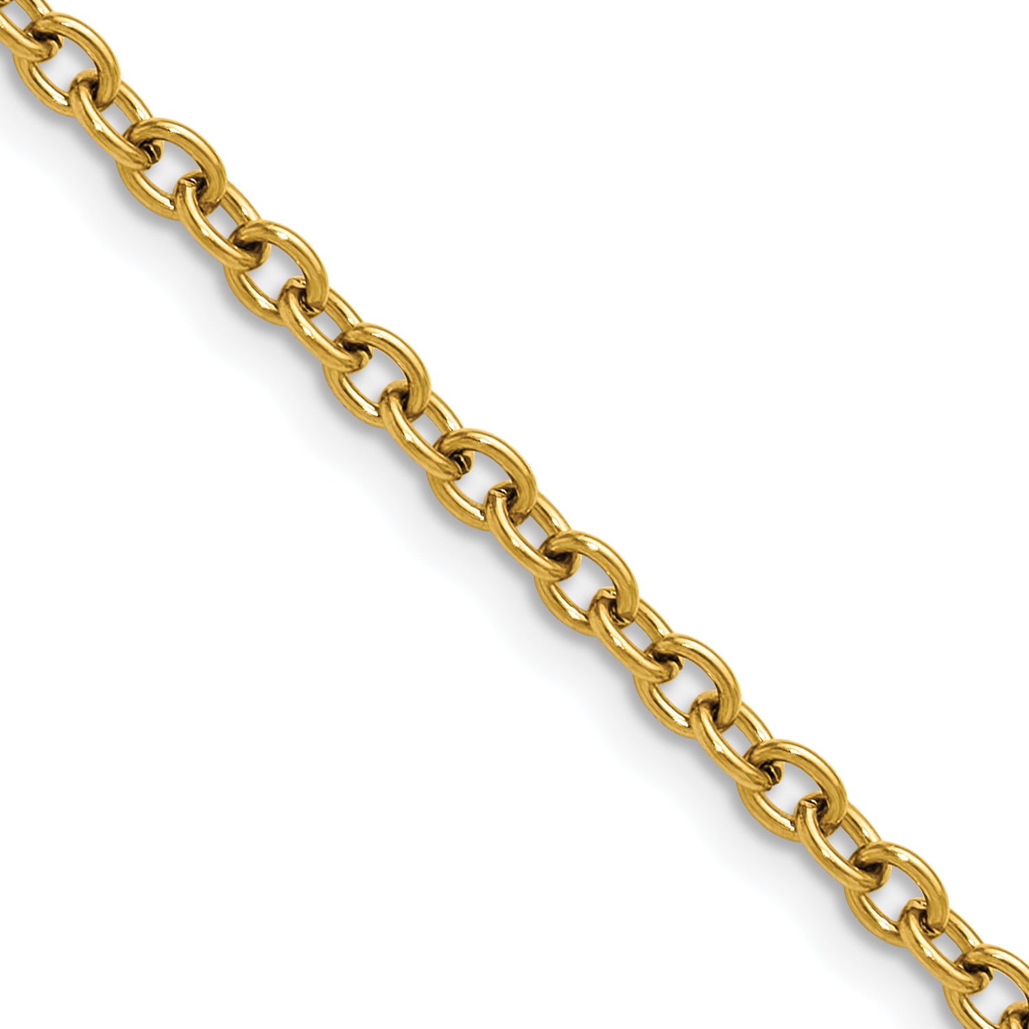 Polished Gold-Tone Stainless Steel Cable Chain Necklace 3mm