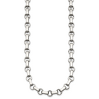 Polished Stainless Steel Rolo Chain Necklace 7mm