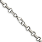 Polished Stainless Steel Rolo Chain Necklace 7mm