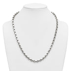 Polished Stainless Steel Rolo Chain Necklace 7mm