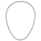 Polished Stainless Steel Rolo Chain Necklace 7mm