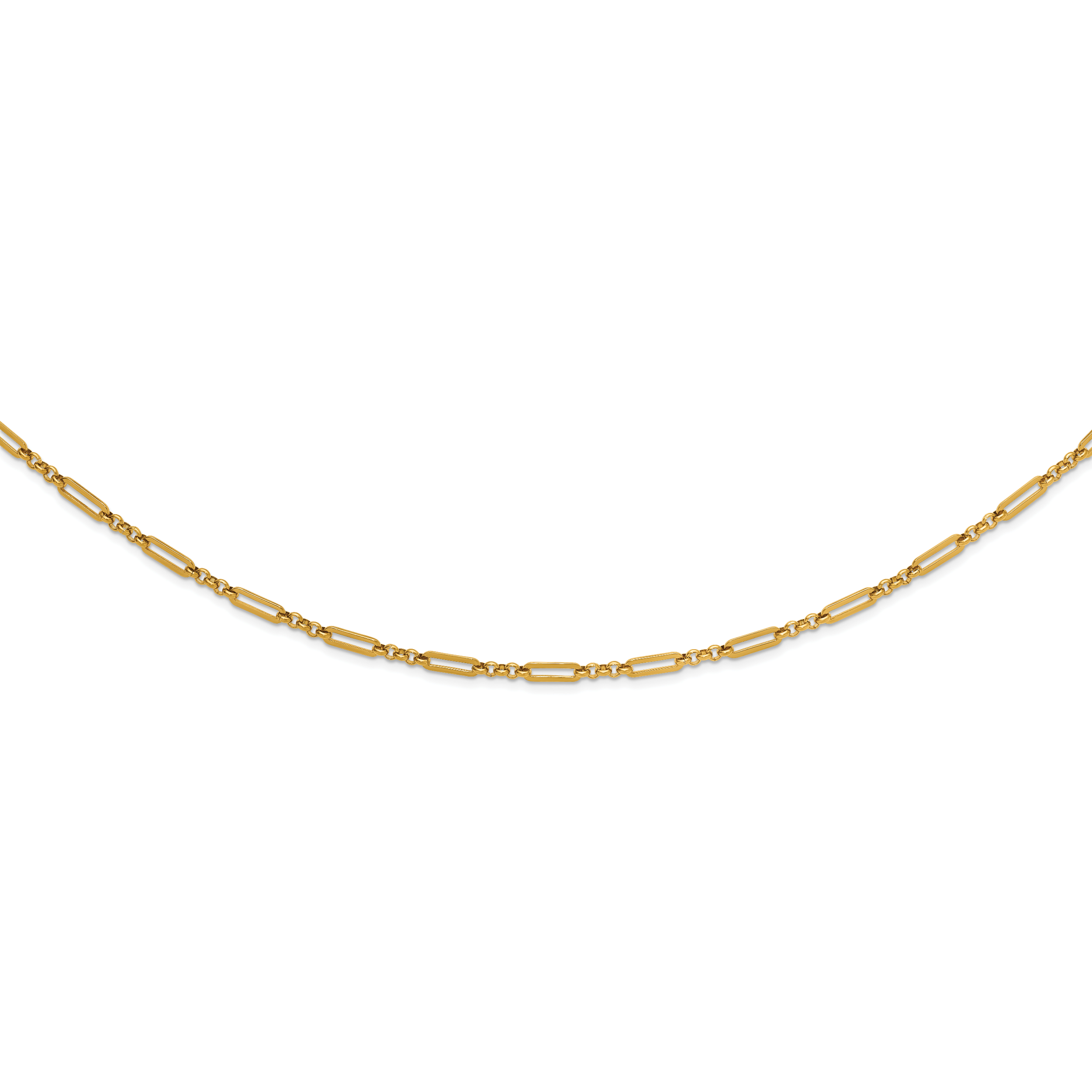 Polished Gold-Tone Stainless Steel Paperclip Chain Necklace 4.5mm