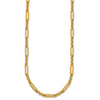 Polished Gold-Tone Stainless Steel Paperclip Chain Necklace 4.5mm