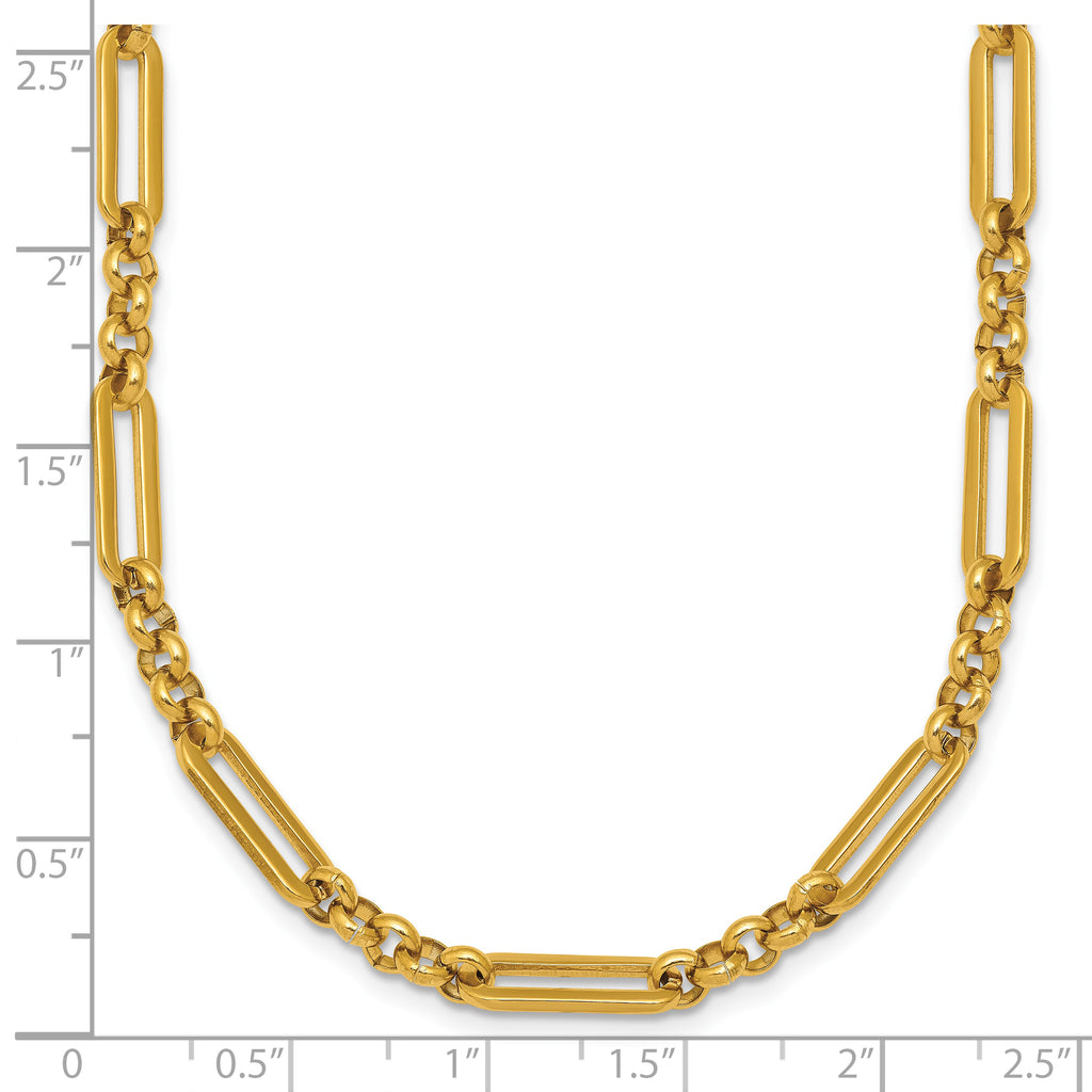 Polished Gold-Tone Stainless Steel Paperclip Chain Necklace 4.5mm