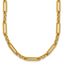 Polished Gold-Tone Stainless Steel Paperclip Chain Necklace 4.5mm