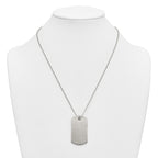 Brushed Dog Tag Stainless Steel Ball (Beaded) Chain Necklace 2mm