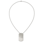 Brushed Dog Tag Stainless Steel Ball (Beaded) Chain Necklace 2mm