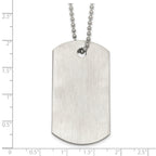 Brushed Dog Tag Stainless Steel Ball (Beaded) Chain Necklace 2mm