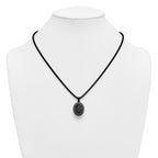 Polished Black Stainless Steel Rolo Chain Necklace