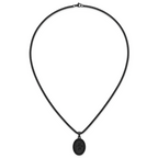 Polished Black Stainless Steel Rolo Chain Necklace