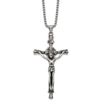 Polished INRI Stainless Steel Rolo Chain Necklace