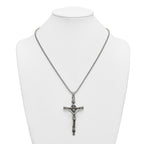 Polished INRI Stainless Steel Rolo Chain Necklace