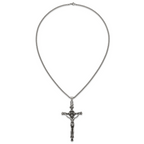 Polished INRI Stainless Steel Rolo Chain Necklace