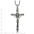 Polished INRI Stainless Steel Rolo Chain Necklace