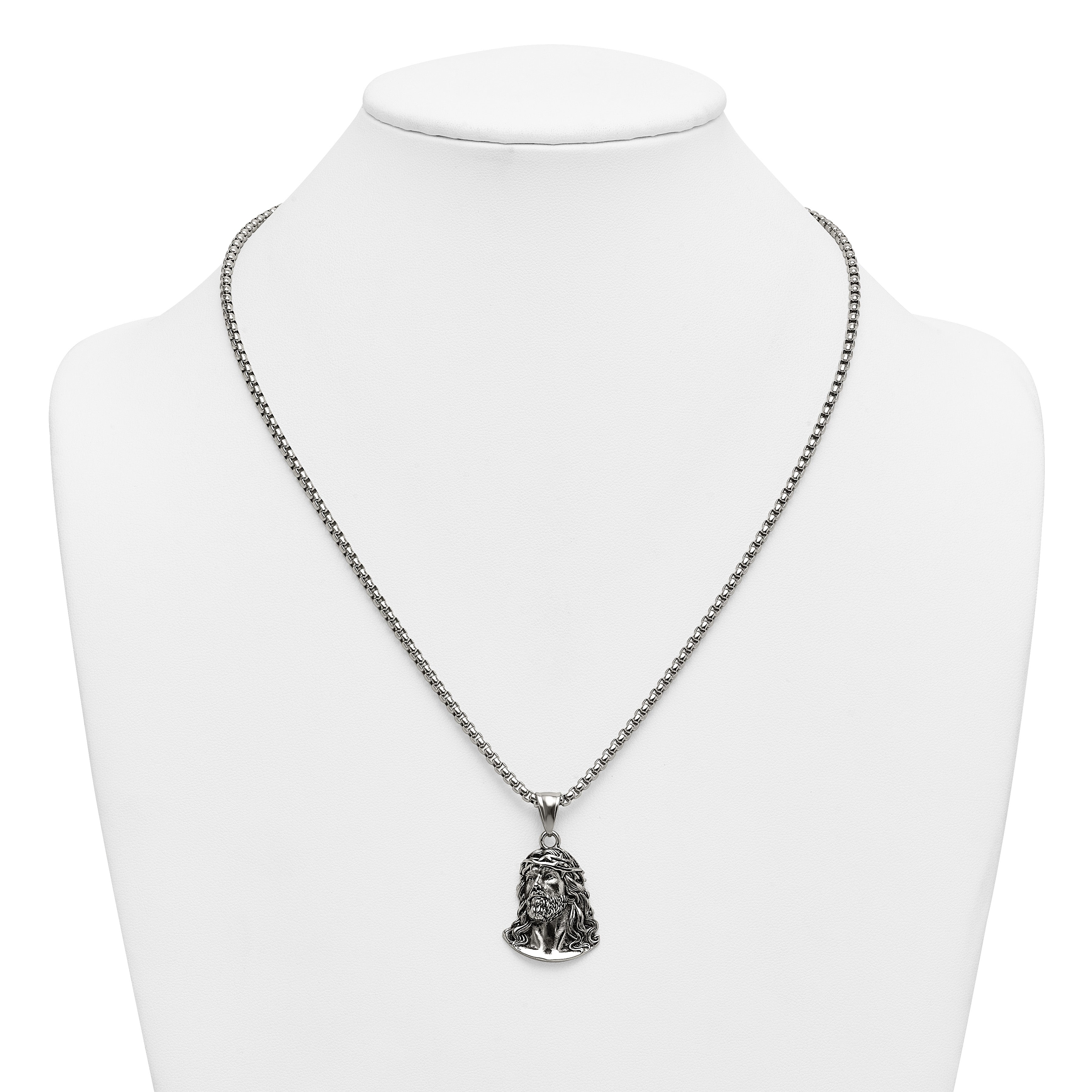 Antiqued Stainless Steel Rolo Chain Necklace