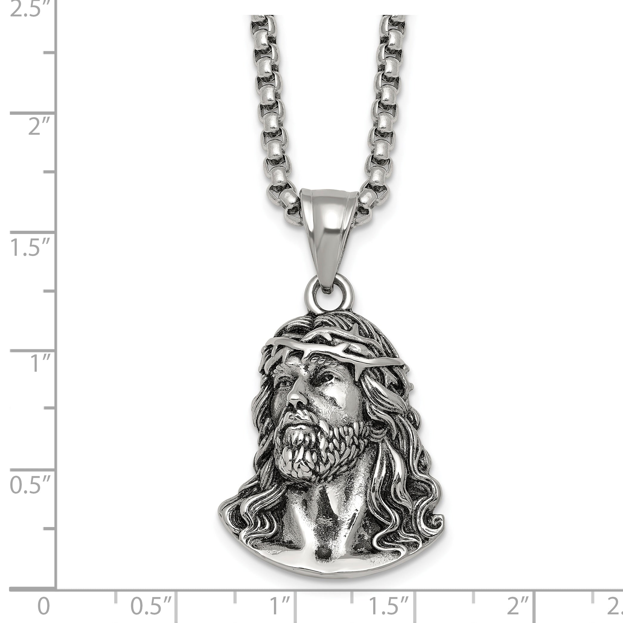 Antiqued Stainless Steel Rolo Chain Necklace