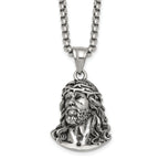 Antiqued Stainless Steel Rolo Chain Necklace