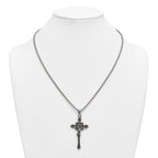 Antiqued INRI Stainless Steel Rolo Chain Necklace