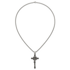 Antiqued INRI Stainless Steel Rolo Chain Necklace