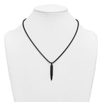 Black Ion-Plated Polished Bullet Stainless Steel Rolo Chain Necklace