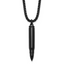Black Ion-Plated Polished Bullet Stainless Steel Rolo Chain Necklace