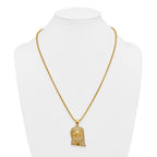 Gold-Tone Polished Crystal Stainless Steel Rolo Chain Necklace