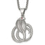 Polished Red Crystal Snake Stainless Steel Rolo Chain Necklace