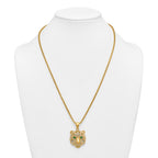 Gold-Tone Polished Crystal Stainless Steel Rolo Chain Necklace 24in