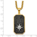Gold-Tone Polished Dog Tag Stainless Steel Rolo Chain Necklace
