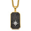 Gold-Tone Polished Dog Tag Stainless Steel Rolo Chain Necklace