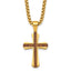 Gold-Tone Polished Cross Stainless Steel Rolo Chain Necklace