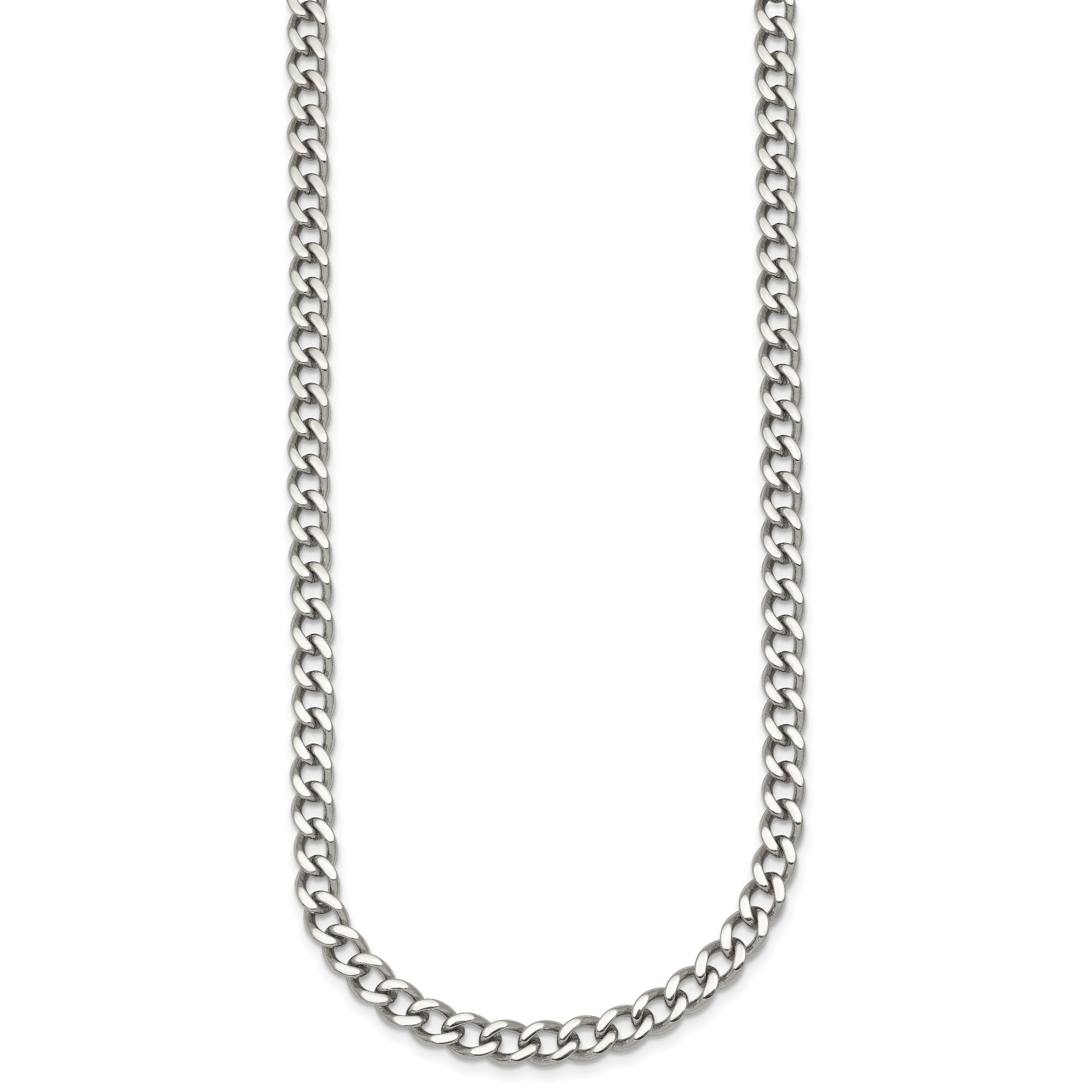 Polished Stainless Steel Curb Chain Necklace 5.25mm Secondary image