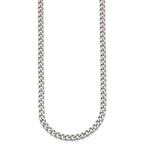Polished Stainless Steel Curb Chain Necklace 5.25mm