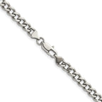 Polished Stainless Steel Curb Chain Necklace 5.25mm
