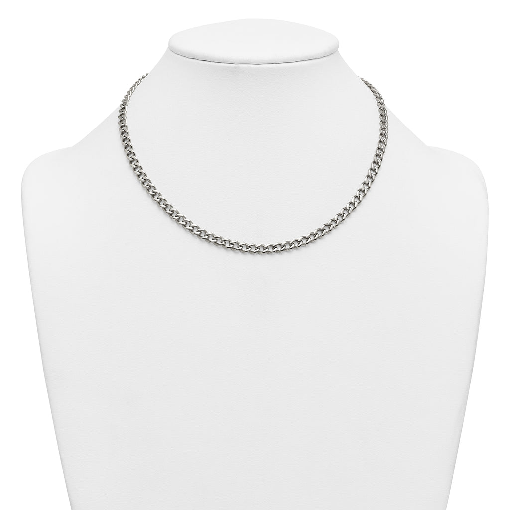 Polished Stainless Steel Curb Chain Necklace 5.25mm