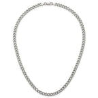 Polished Stainless Steel Curb Chain Necklace 5.25mm