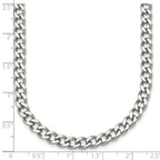 Polished Stainless Steel Curb Chain Necklace 5.25mm