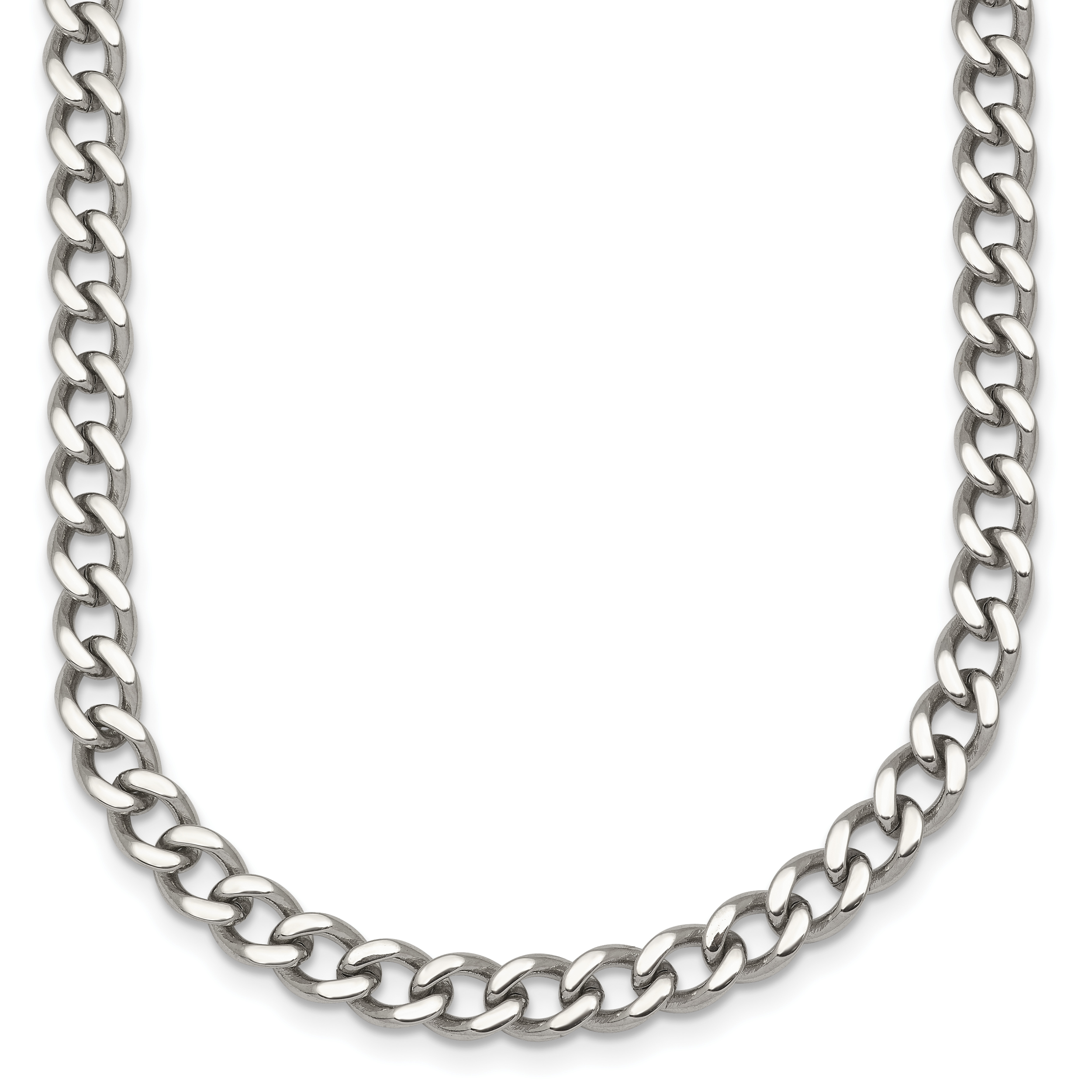 Polished Stainless Steel Curb Chain Necklace 5.25mm Main image