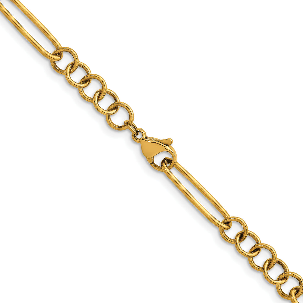 Polished Gold-Tone Stainless Steel Necklace 5.25mm