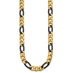 Polished Gold-Tone Stainless Steel Figaro Chain Necklace 9mm 24in