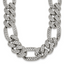 Polished Crystal Stainless Steel Figaro Chain Necklace 16mm