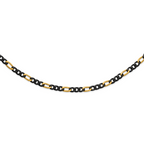 Polished Gold-Tone Stainless Steel Figaro Chain Necklace 9mm 24in