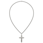 Polished Cross Stainless Steel Rolo Chain Necklace