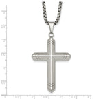 Polished Cross Stainless Steel Rolo Chain Necklace