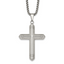 Polished Cross Stainless Steel Rolo Chain Necklace
