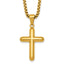 Gold-Tone Polished Cross Stainless Steel Rolo Chain Necklace 24in