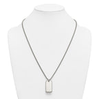 Polished Dog Tag Stainless Steel Rolo Chain Necklace