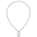 Polished Dog Tag Stainless Steel Rolo Chain Necklace