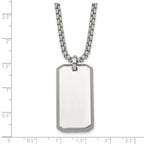 Polished Dog Tag Stainless Steel Rolo Chain Necklace